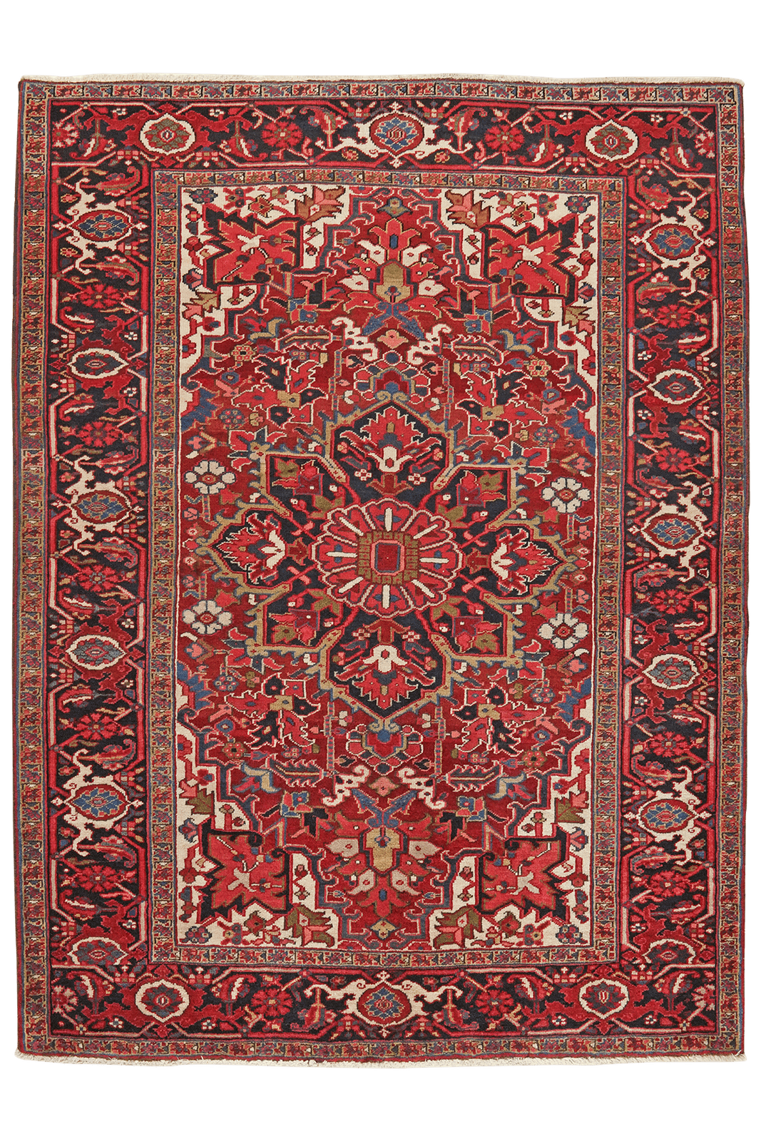 Heriz — Hand-knotted, 145x194 cm, Red, 100% Virgin Wool | Main view