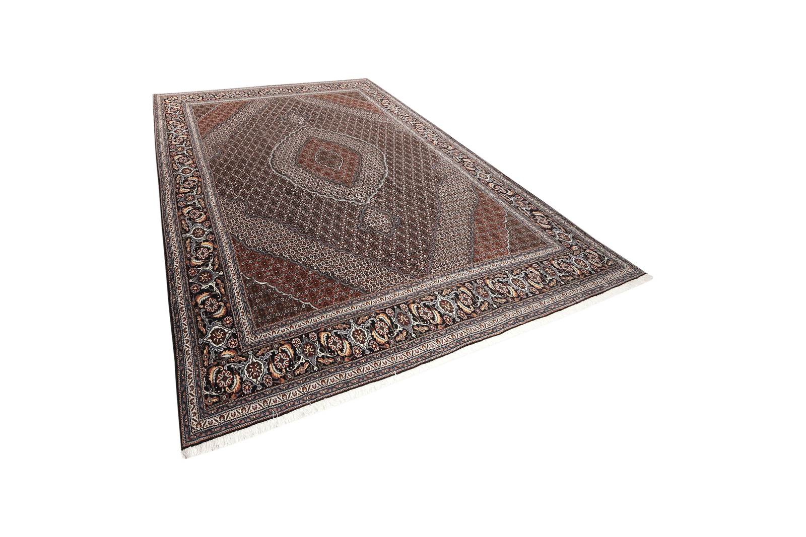 Tabriz 40 Raj — Hand-knotted, 253x347 cm, Black, 100% Virgin Wool | View 5