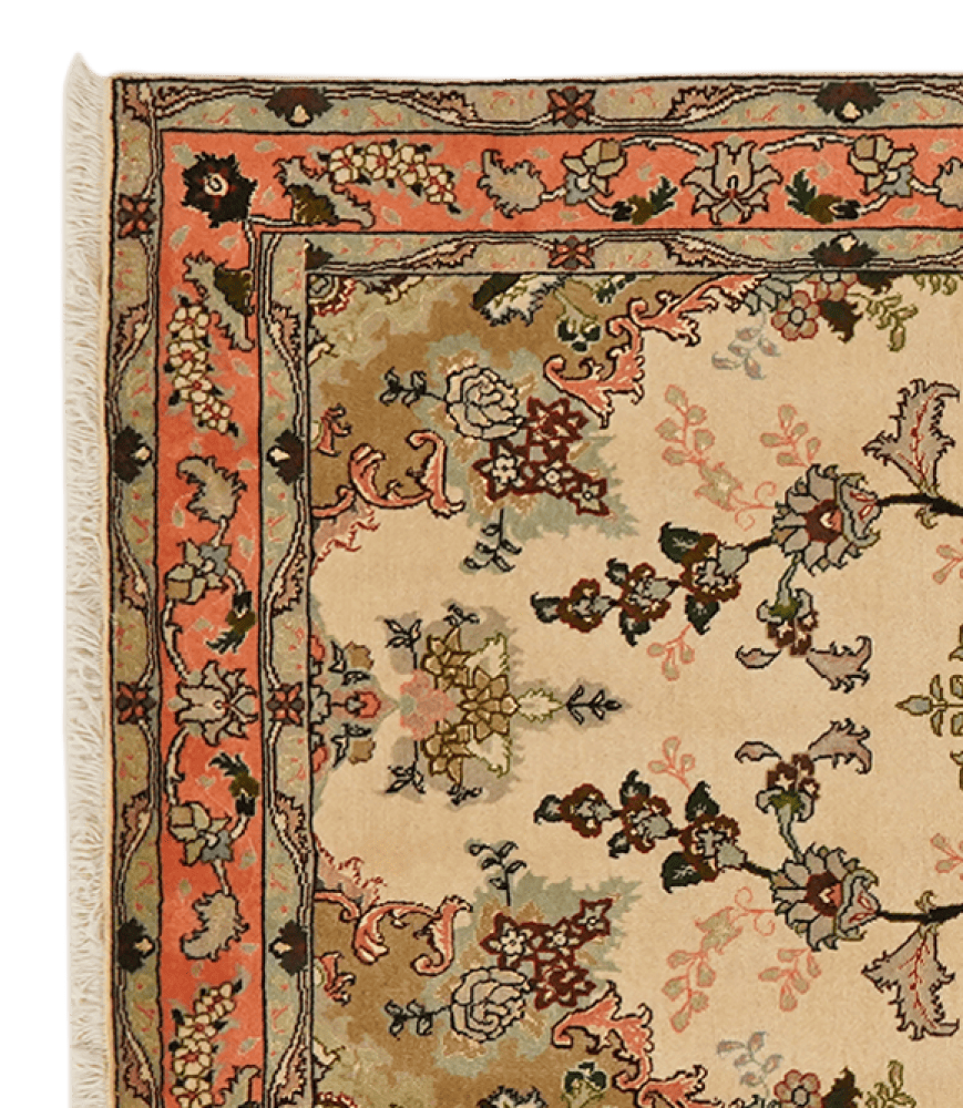 Tabriz 50 Raj — Hand-knotted, 82x202 cm, Beige, 100% Virgin Wool | View 3