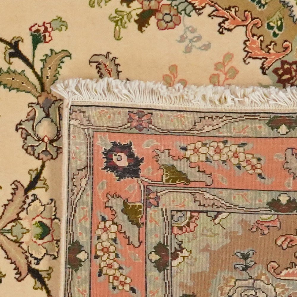 Tabriz 50 Raj — Hand-knotted, 82x202 cm, Beige, 100% Virgin Wool | View 6