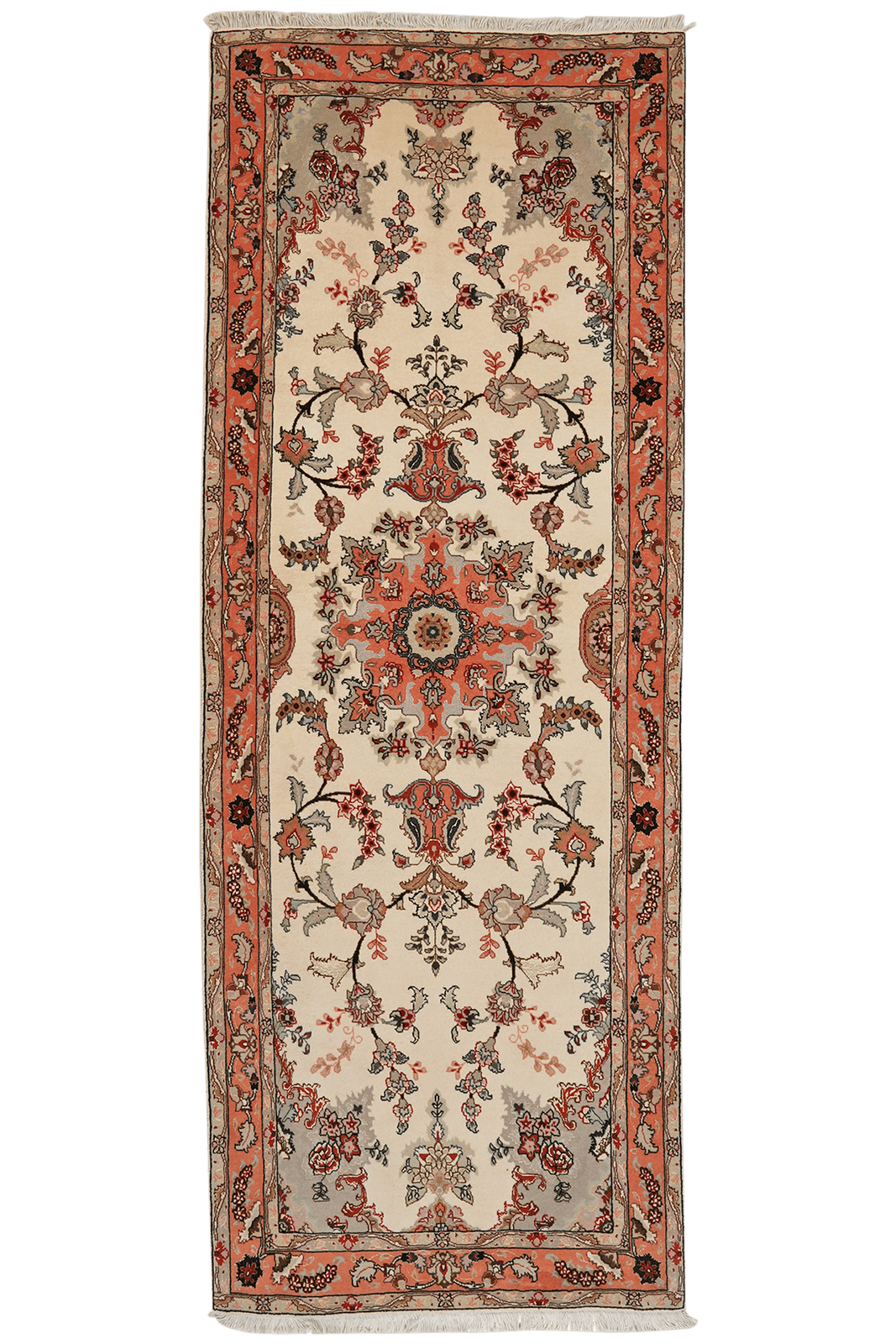 Tabriz 50 Raj — Hand-knotted, 81x221 cm, Beige, 100% Virgin Wool | Main view