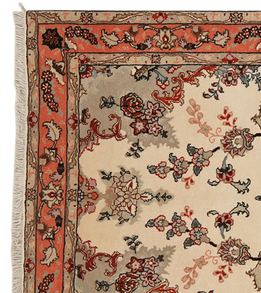 Tabriz 50 Raj — Hand-knotted, 81x221 cm, Beige, 100% Virgin Wool | View 3