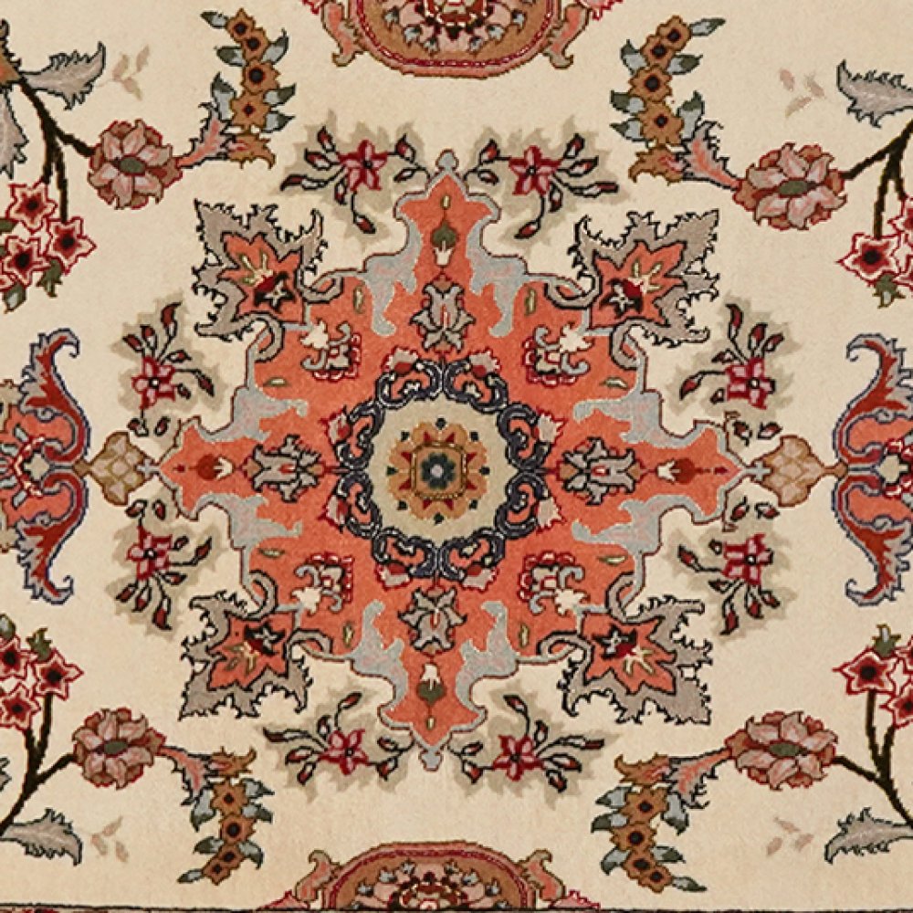 Tabriz 50 Raj — Hand-knotted, 81x221 cm, Beige, 100% Virgin Wool | View 4
