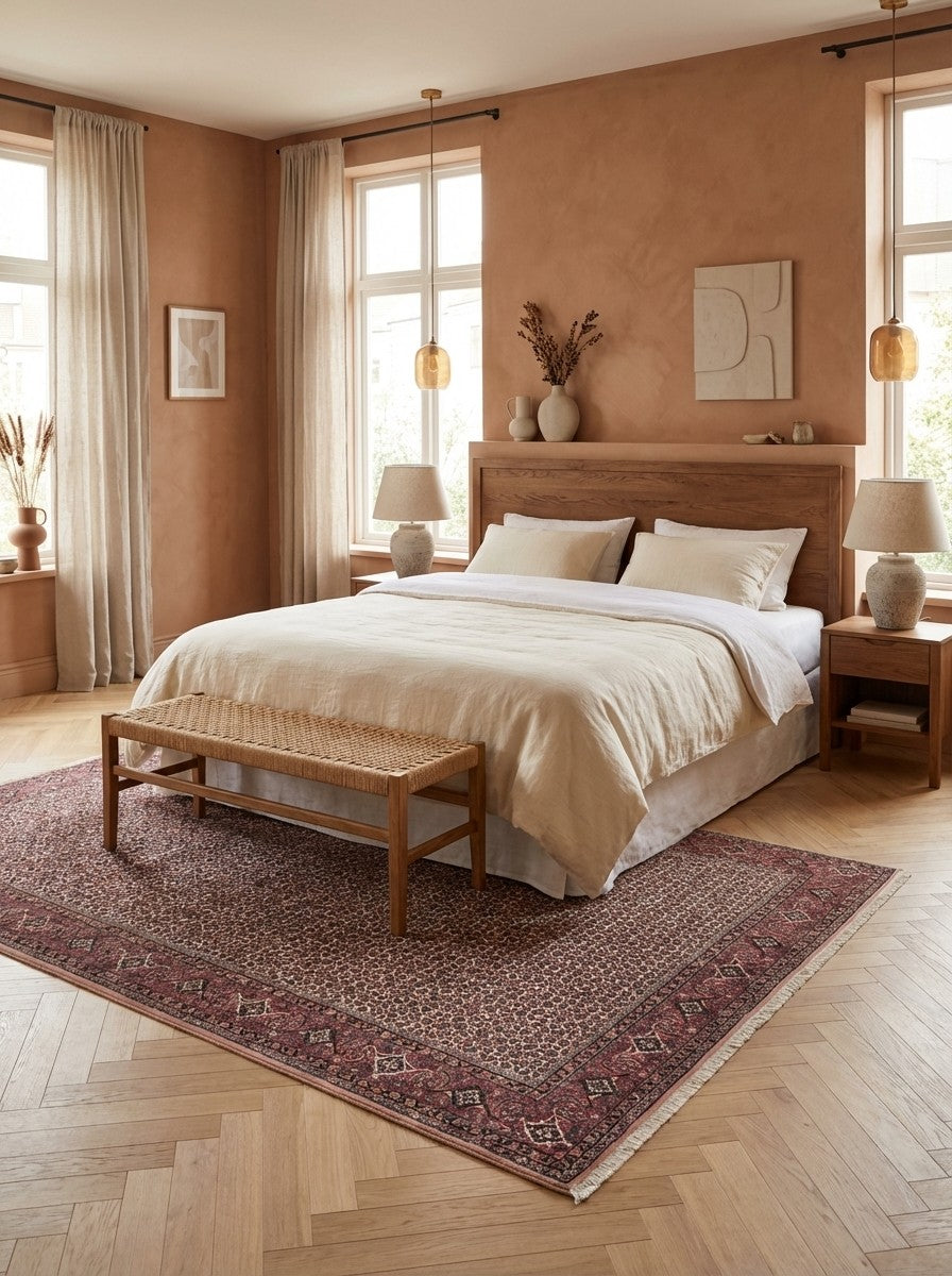 Bidjar — Hand-knotted, 199x389 cm, Beige, 100% Virgin Wool | Detail view