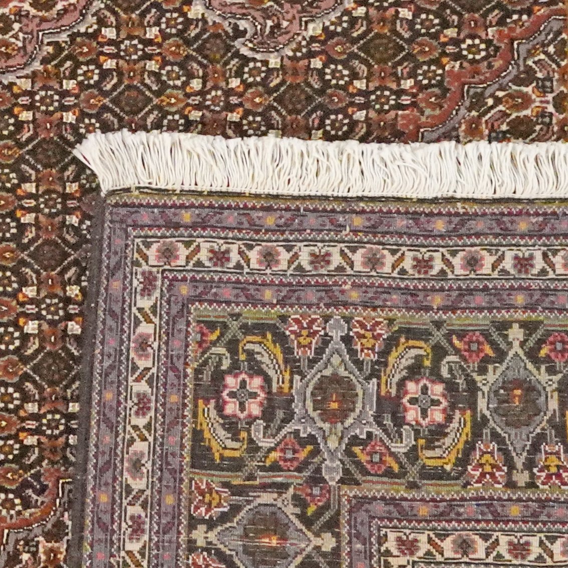Tabriz 40 Raj — Hand-knotted, 197x246 cm, Brown, 100% Virgin Wool | View 6