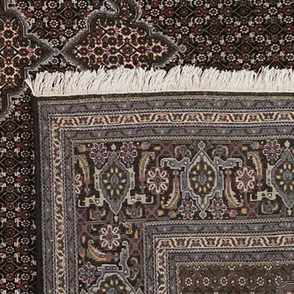 Tabriz 40 Raj — Hand-knotted, 252x339 cm, Black, 100% Virgin Wool | View 6