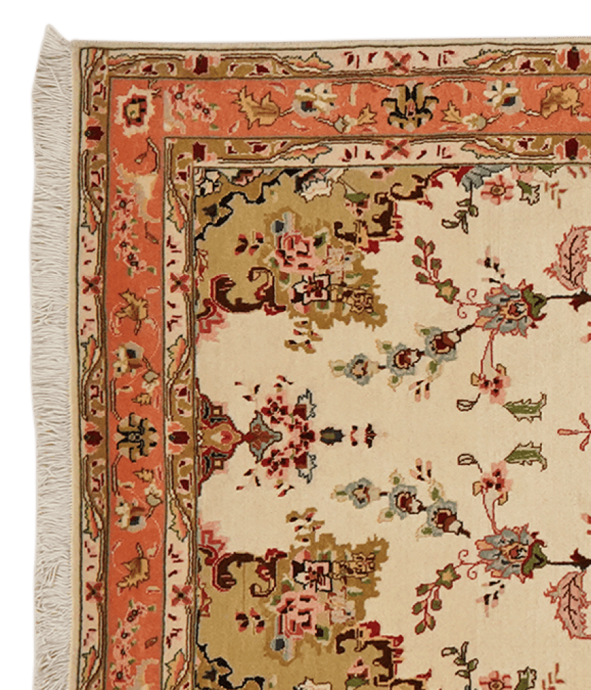 Tabriz 50 Raj — Hand-knotted, 84x207 cm, Beige, 100% Virgin Wool | View 3