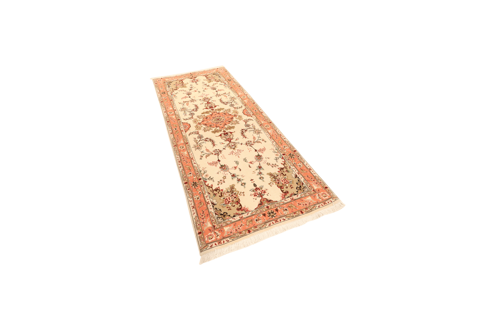 Tabriz 50 Raj — Hand-knotted, 84x207 cm, Beige, 100% Virgin Wool | View 5