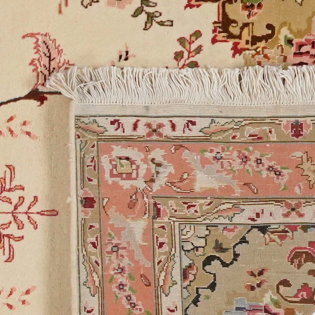 Tabriz 50 Raj — Hand-knotted, 84x207 cm, Beige, 100% Virgin Wool | View 6