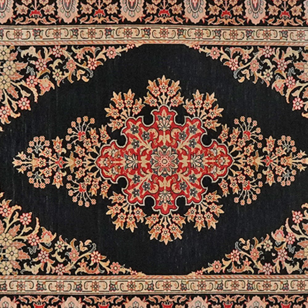 Hereke-Seide — Hand-knotted, 64x90 cm, Blue, 100% Silk | View 4