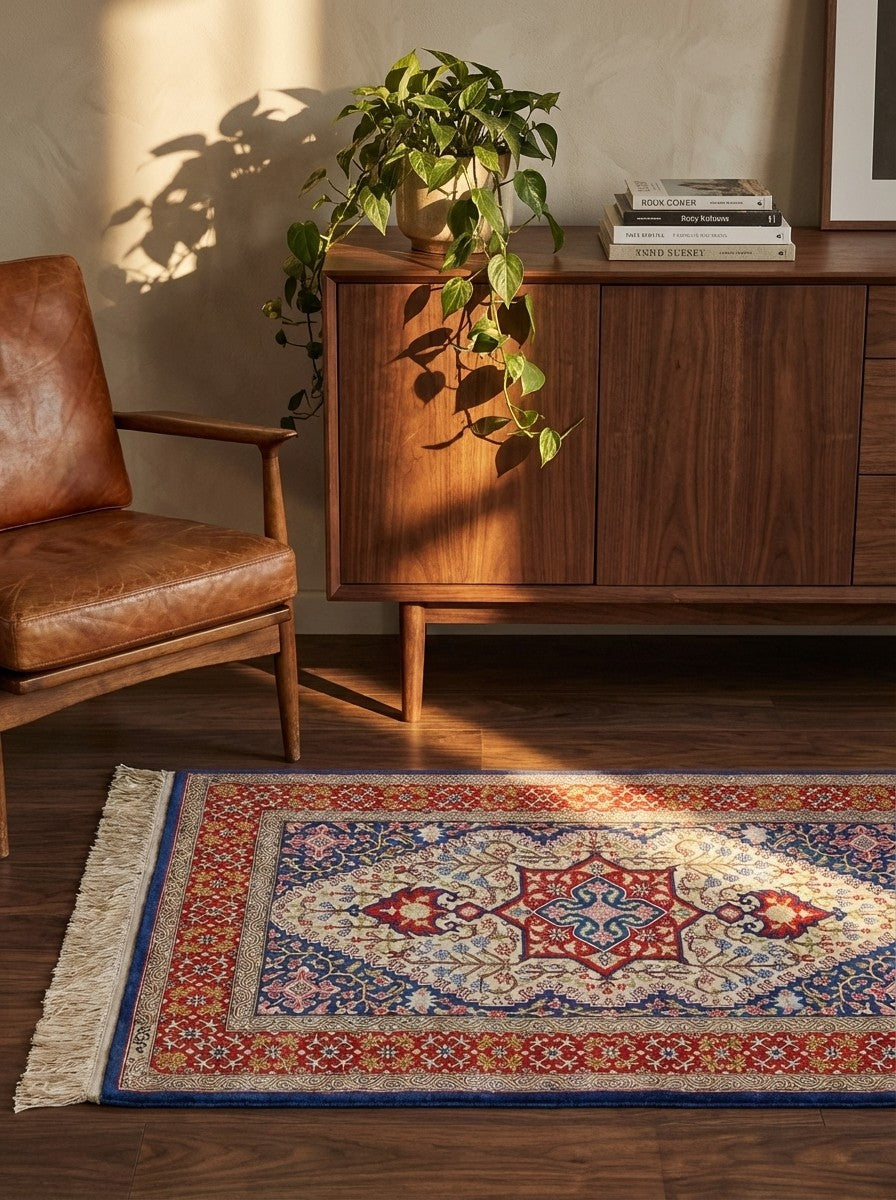 Hereke-Seide — Hand-knotted, 62x91 cm, Beige, 100% Silk | Back view