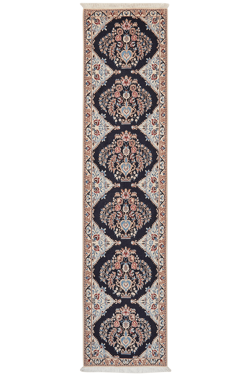 Nain 6La — Hand-knotted, 49x211 cm, Blue, 100% Virgin Wool | Main view