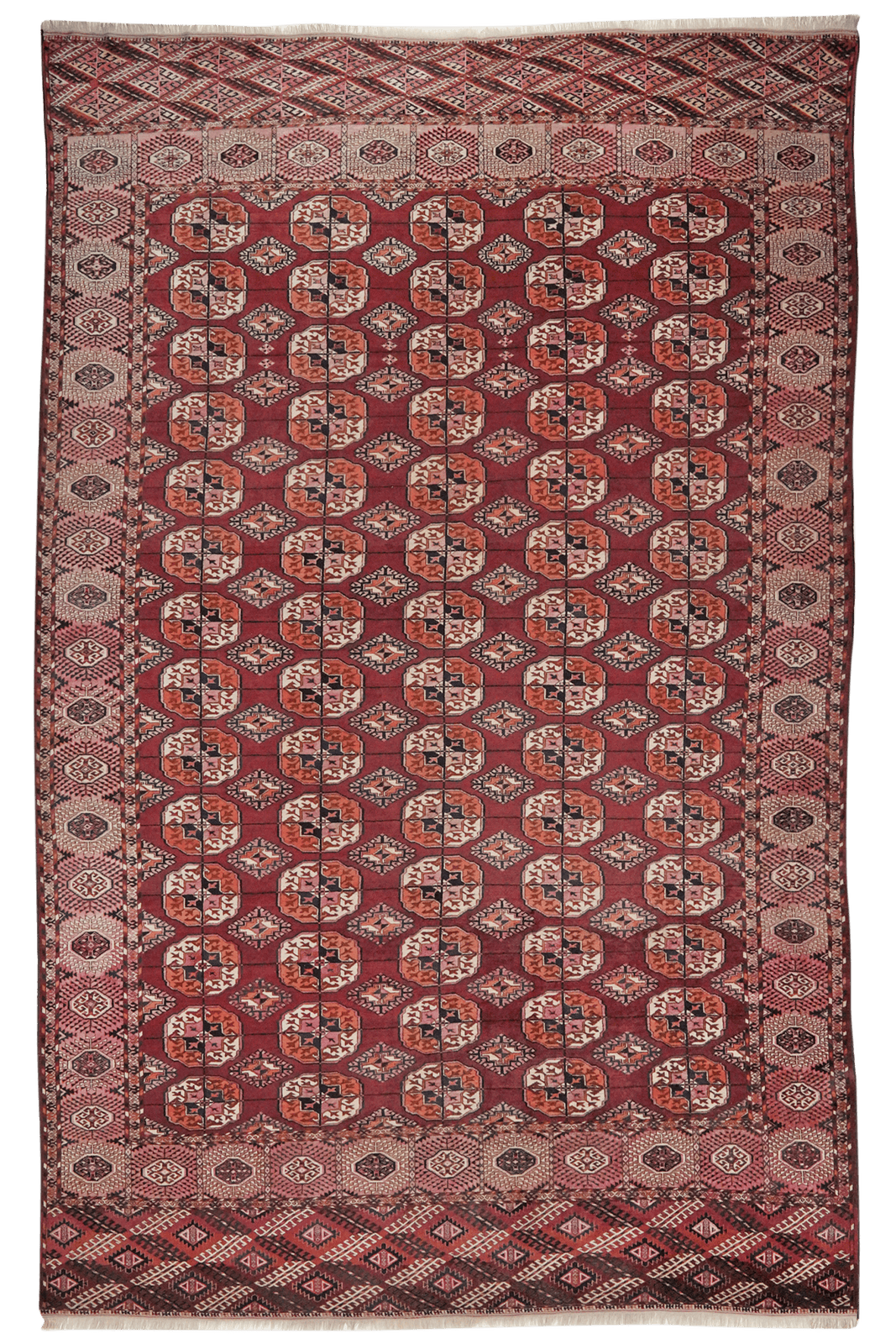 Tekke — Hand-knotted, 227x353 cm, Red, 100% Virgin Wool | Main view
