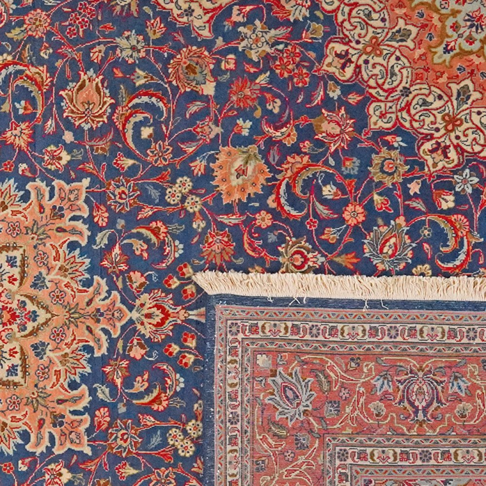 Sarough — Hand-knotted, 198x293 cm, Blue, 100% Virgin Wool | View 6