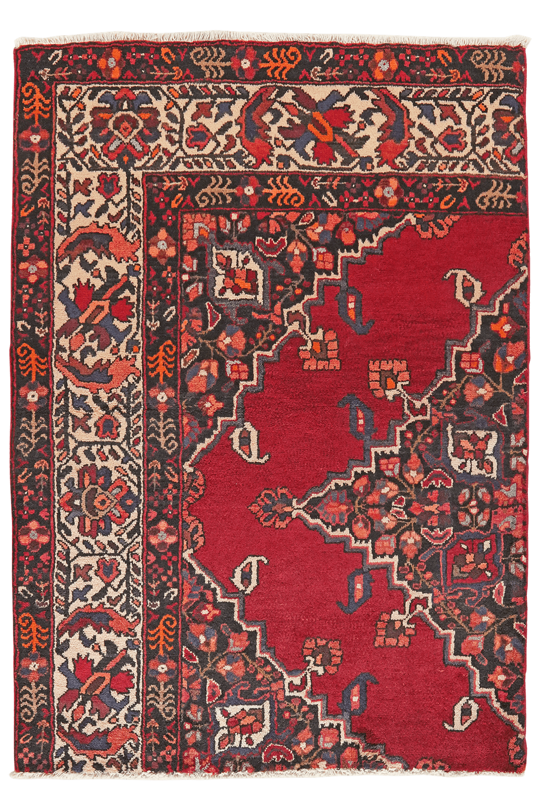 Ferdos — Hand-knotted, 113x162 cm, Red, 100% Virgin Wool | Main view