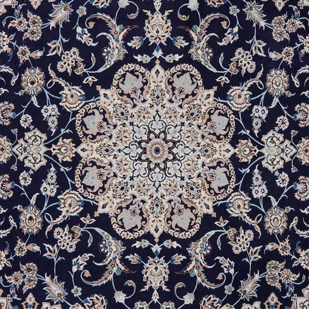 Nain 9La — Hand-knotted, 247x348 cm, Blue, 100% Virgin Wool | View 4