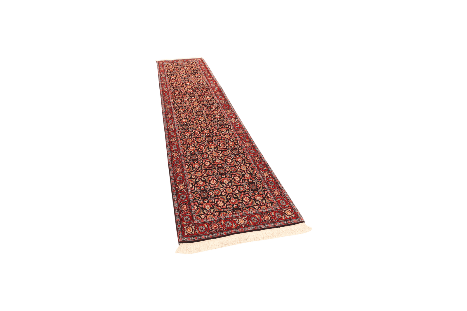 Tabriz 50 Raj — Hand-knotted, 80x285 cm, Black, 100% Virgin Wool | View 5
