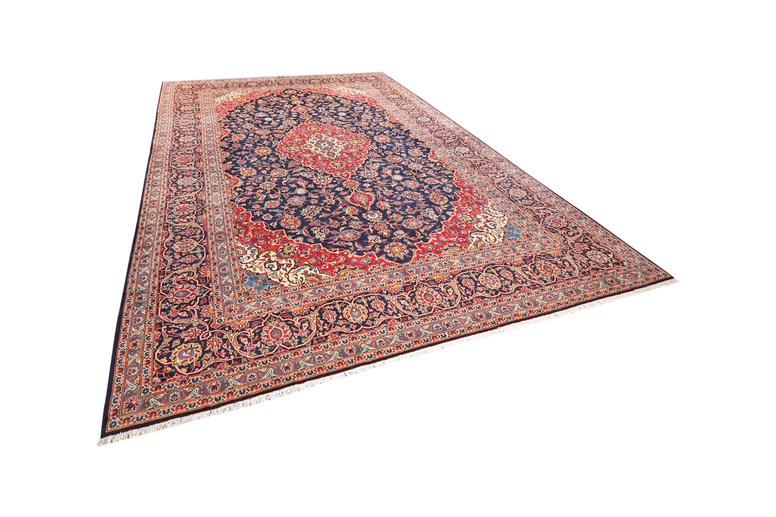 Kashan — Hand-knotted, 297x401 cm, Blue, 100% Virgin Wool | View 5