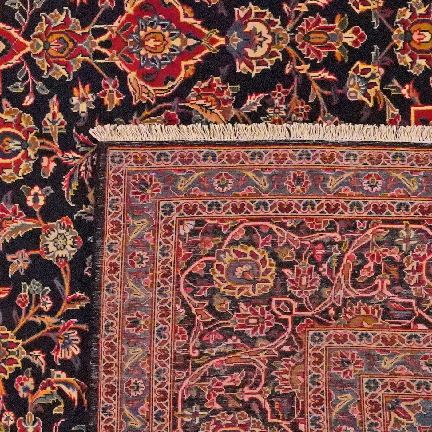 Kashan — Hand-knotted, 297x401 cm, Blue, 100% Virgin Wool | View 6