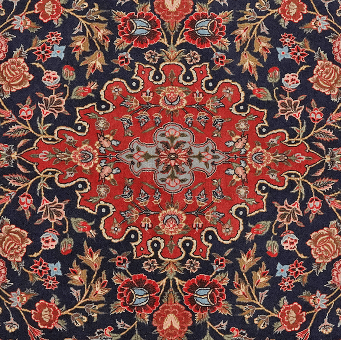 Ghoum — Hand-knotted, 143x232 cm, Blue, 100% Virgin Wool | View 4