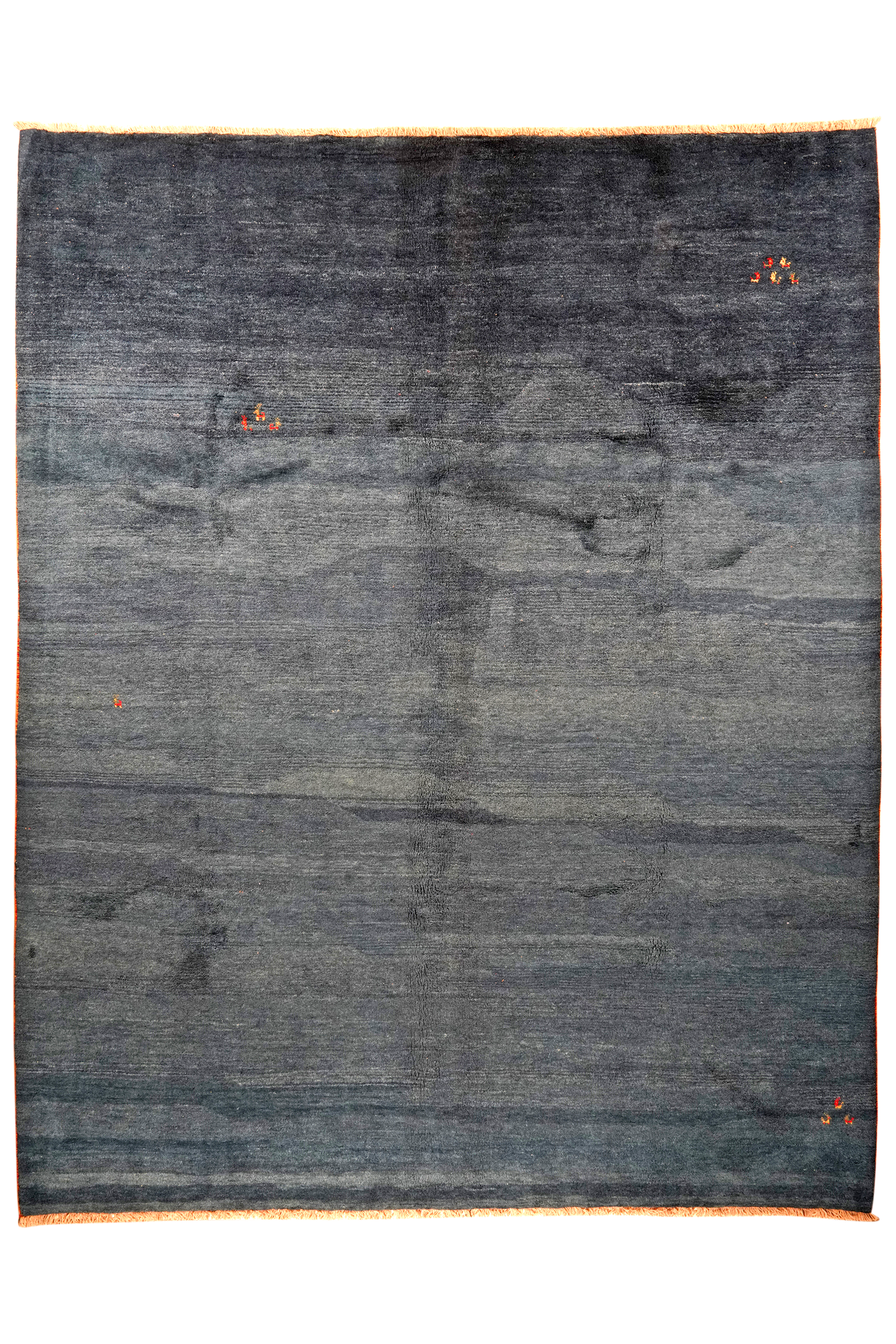 Gabbeh — Handgefertigt, 380x300 cm, Blau, 100% Virgin Wool | Main view