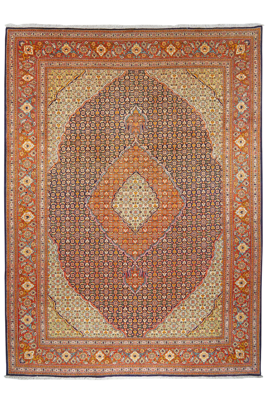 Tabriz Old — Hand-knotted, 250x346 cm, Blue, 100% Virgin Wool | Main view