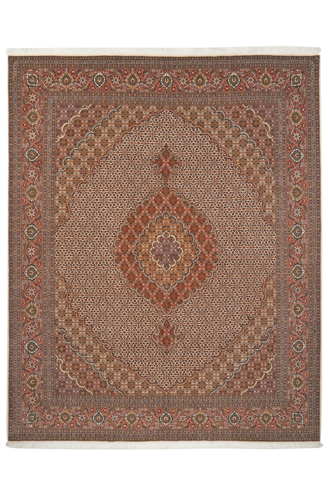 Tabriz 50 Raj — Hand-knotted, 202x253 cm, Brown, 100% Virgin Wool | Main view