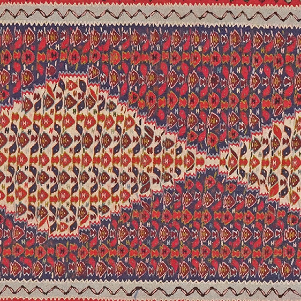 Kelim Senneh — Handmade, 88x314 cm, Blue, 100% Virgin Wool | View 4