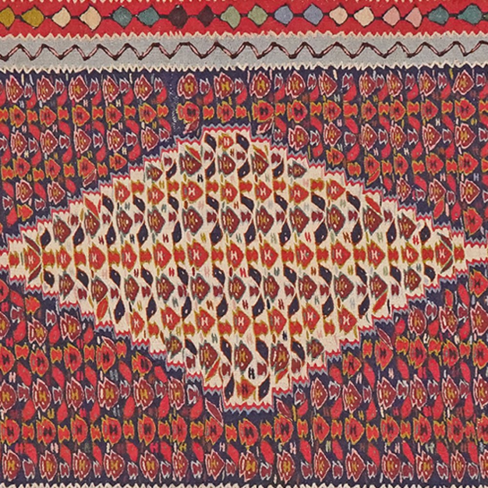 Kelim Senneh — Handmade, 89x312 cm, Blue, 100% Virgin Wool | View 4