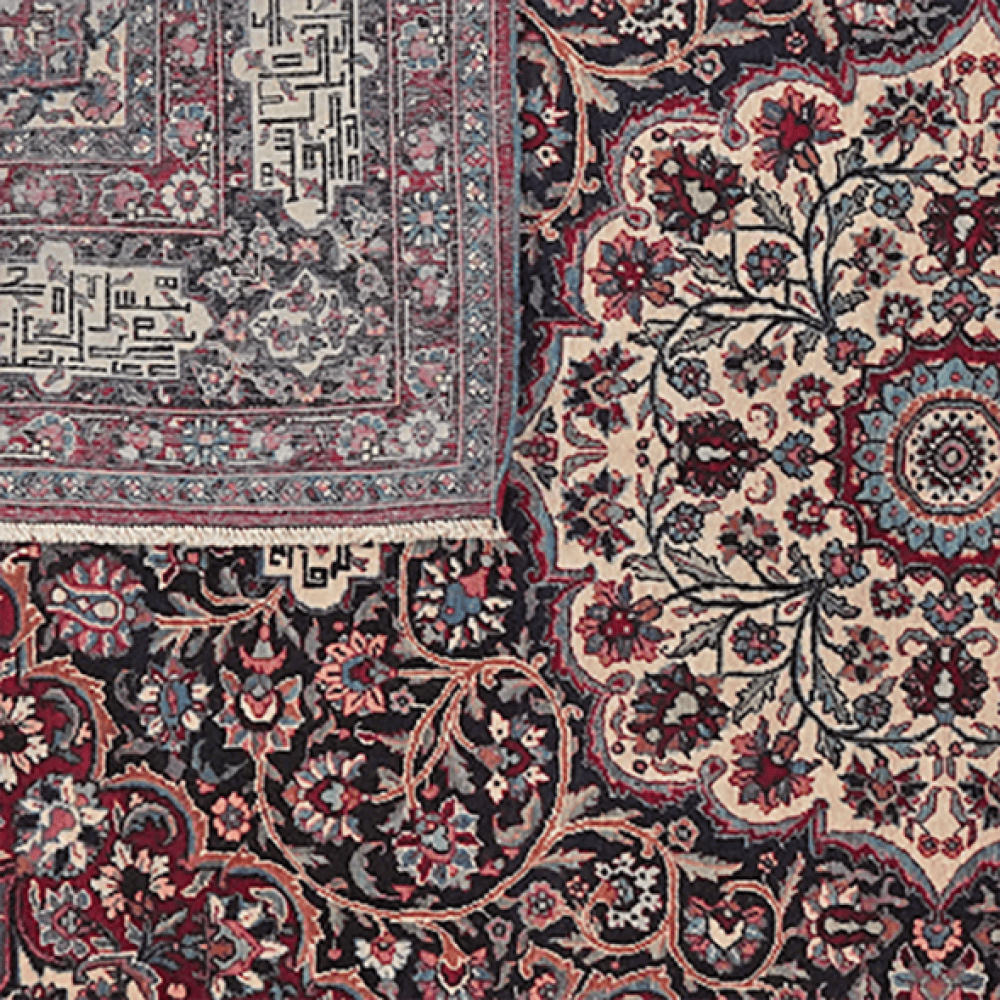 Kirman — Hand-knotted, 146x222 cm, Blue, 100% Virgin Wool | View 6