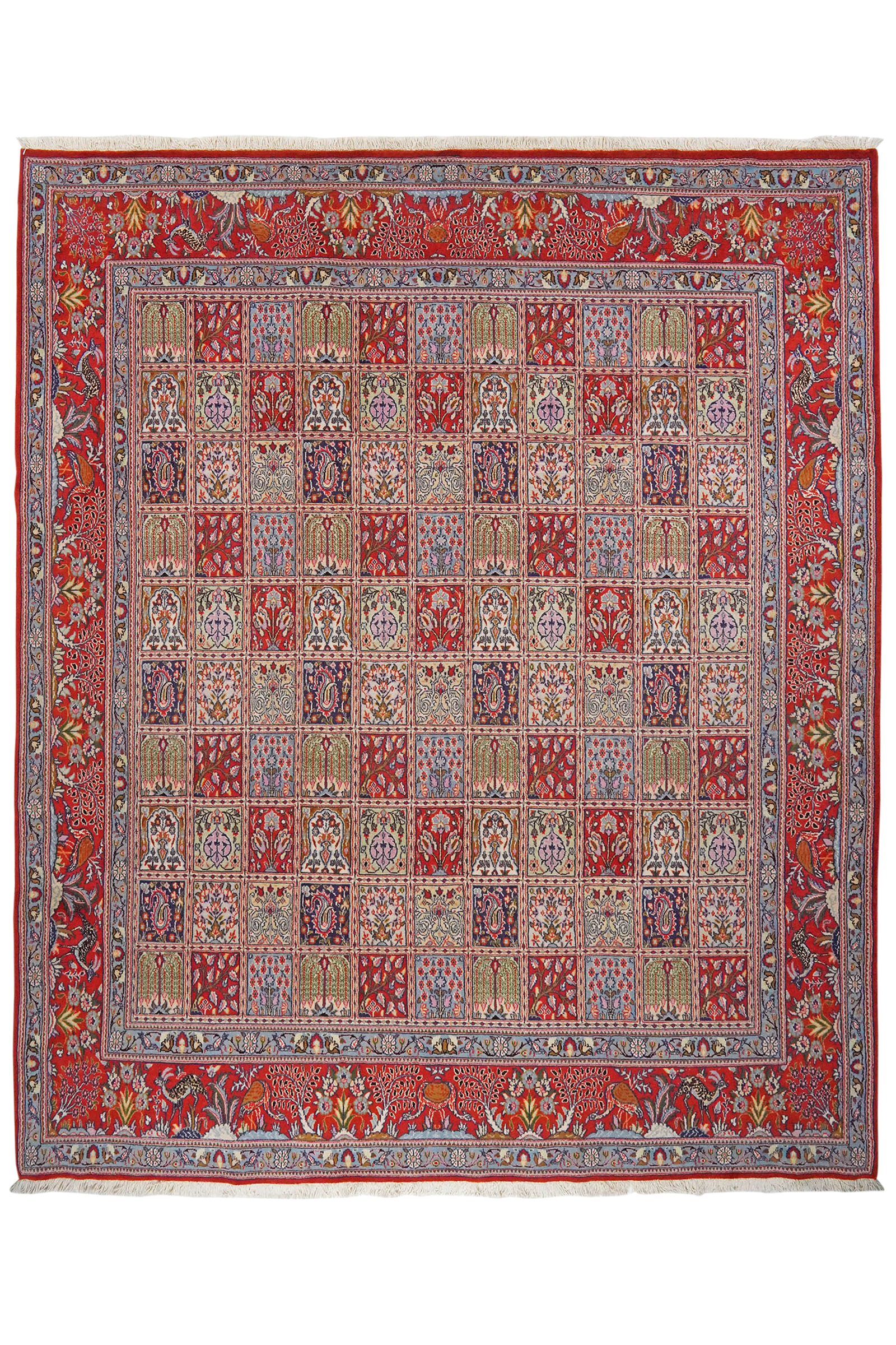 Moud Felder — Handgefertigt, 297x242 cm, Rot, 100% Virgin Wool | Main view