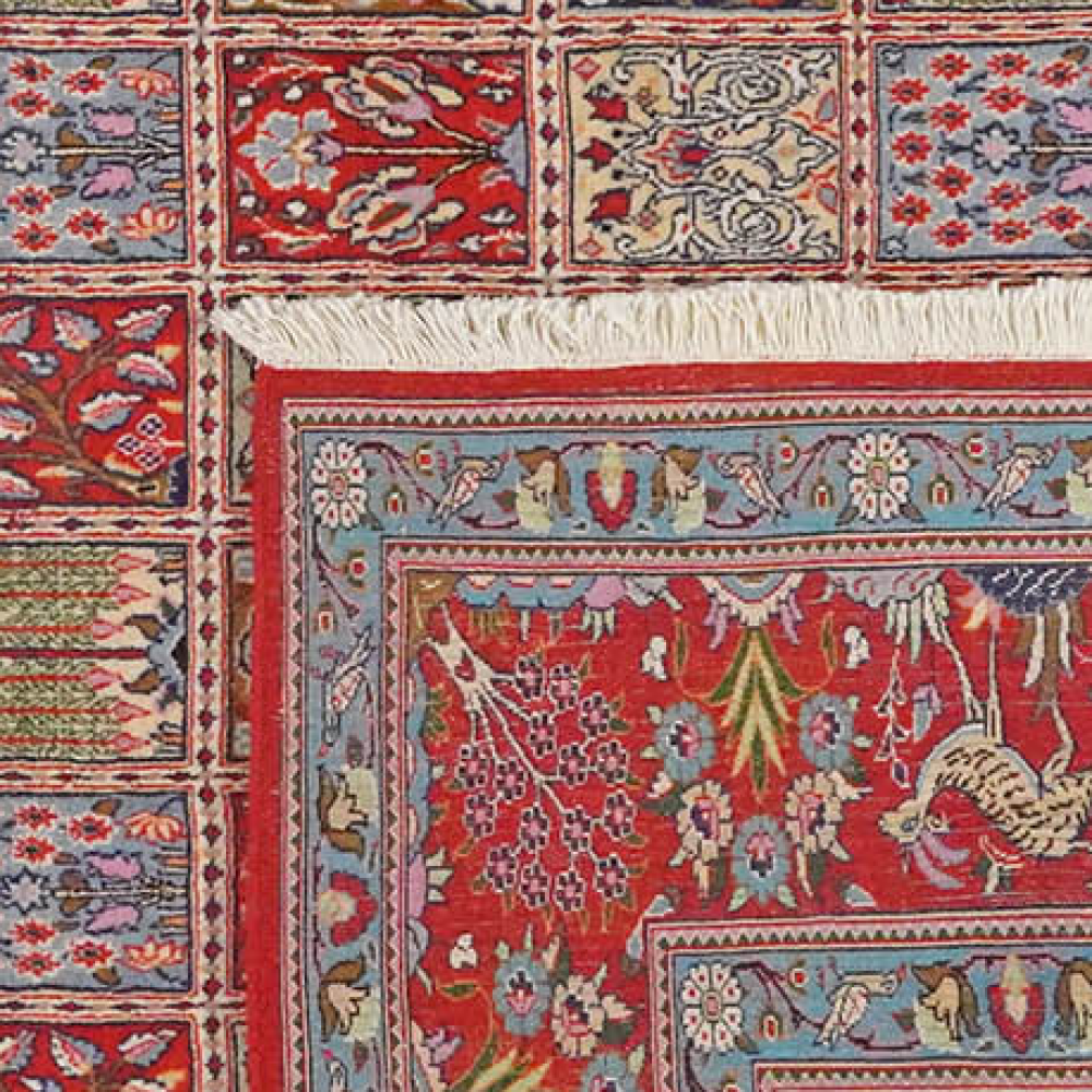 Moud Felder — Handgefertigt, 297x242 cm, Rot, 100% Virgin Wool | View 7