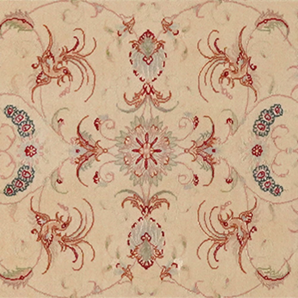 Tabriz 50 Raj — Hand-knotted, 80x298 cm, Beige, 100% Virgin Wool | View 4