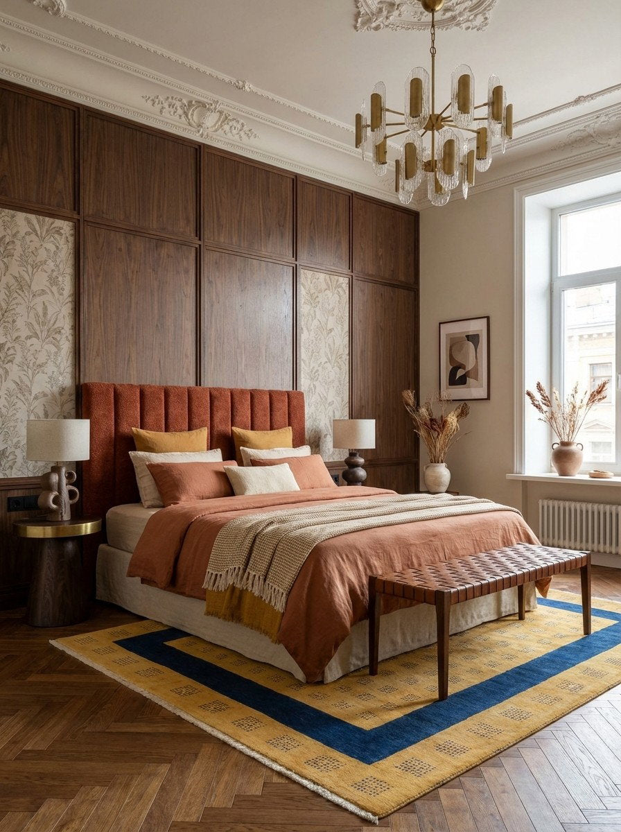 Rizbaf — Handgefertigt, 269x200 cm, Blau, 100% Virgin Wool | Back view