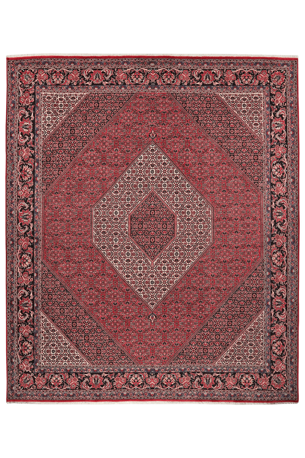 Bidjar — Hand-knotted, 255x299 cm, Red, 100% Virgin Wool | Main view