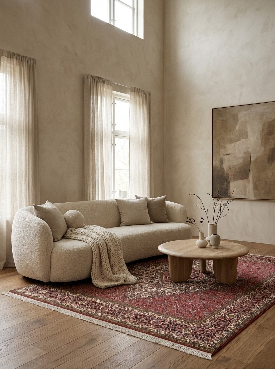 Bidjar — Hand-knotted, 200x247 cm, Beige, 100% Virgin Wool | Detail view