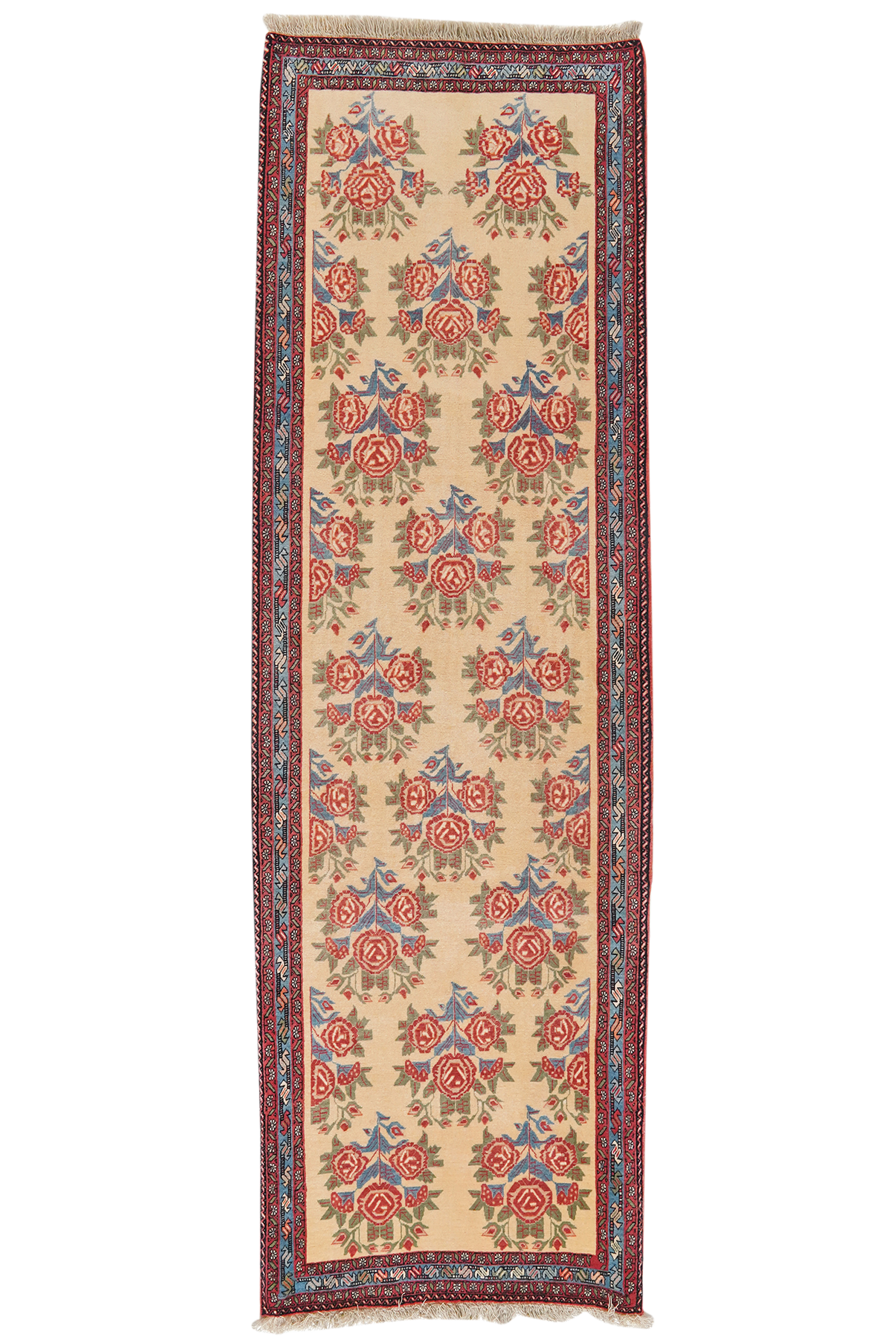 Afshar — Handgefertigt, 274x87 cm, Blau, 100% Virgin Wool | Main view