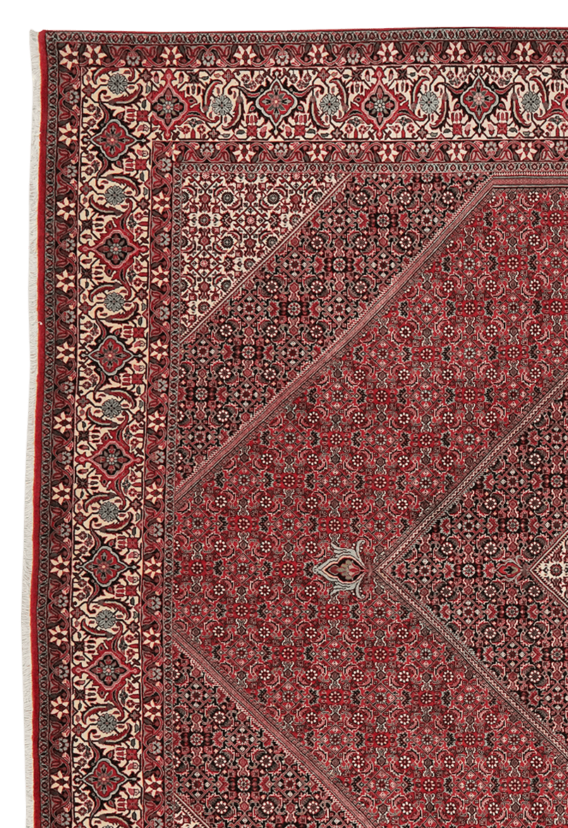 Bidjar — Hand-knotted, 254x308 cm, Red, 100% Virgin Wool | View 3