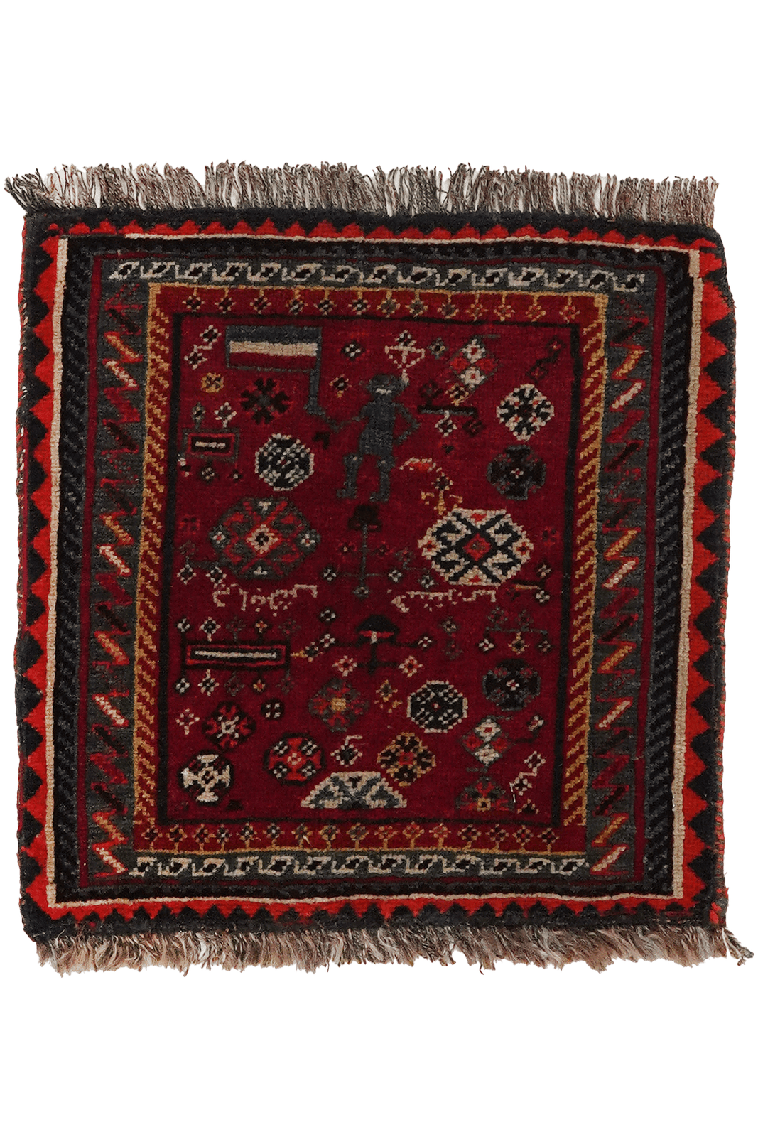 Shiraz — Hand-knotted, 40x40 cm, Red, 100% Virgin Wool | Main view