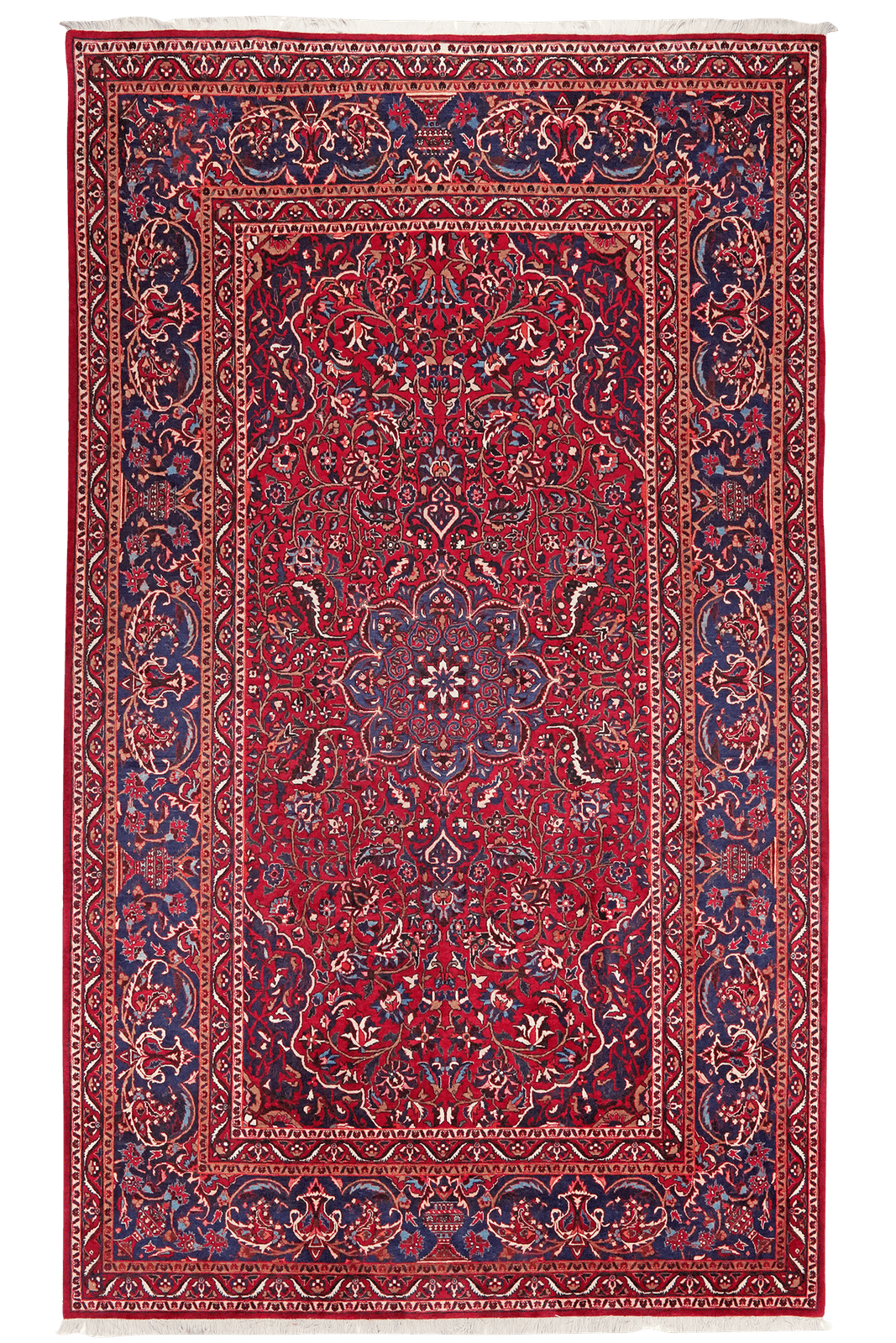 Toudeshk — Hand-knotted, 202x341 cm, Red, 100% Virgin Wool | Main view