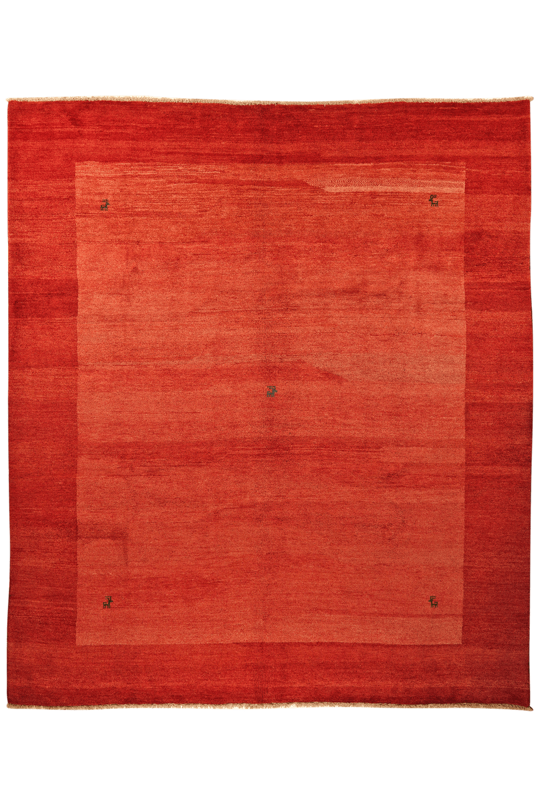 Gabbeh — Hand-knotted, 298x347 cm, Red, 100% Virgin Wool | Main view