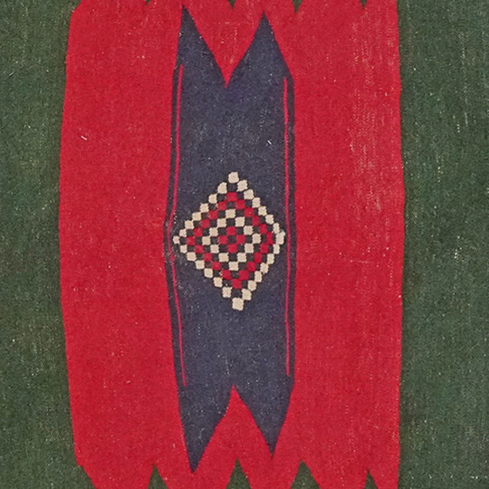 Kelim Afshar — Handmade, 129x136 cm, Red, 100% Virgin Wool | View 4