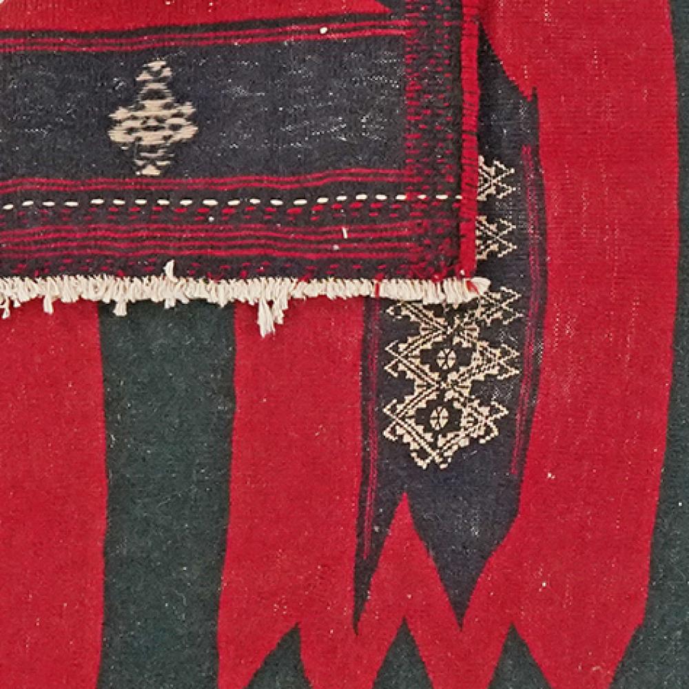 Kelim Afshar — Handmade, 114x120 cm, Red, 100% Virgin Wool | View 6