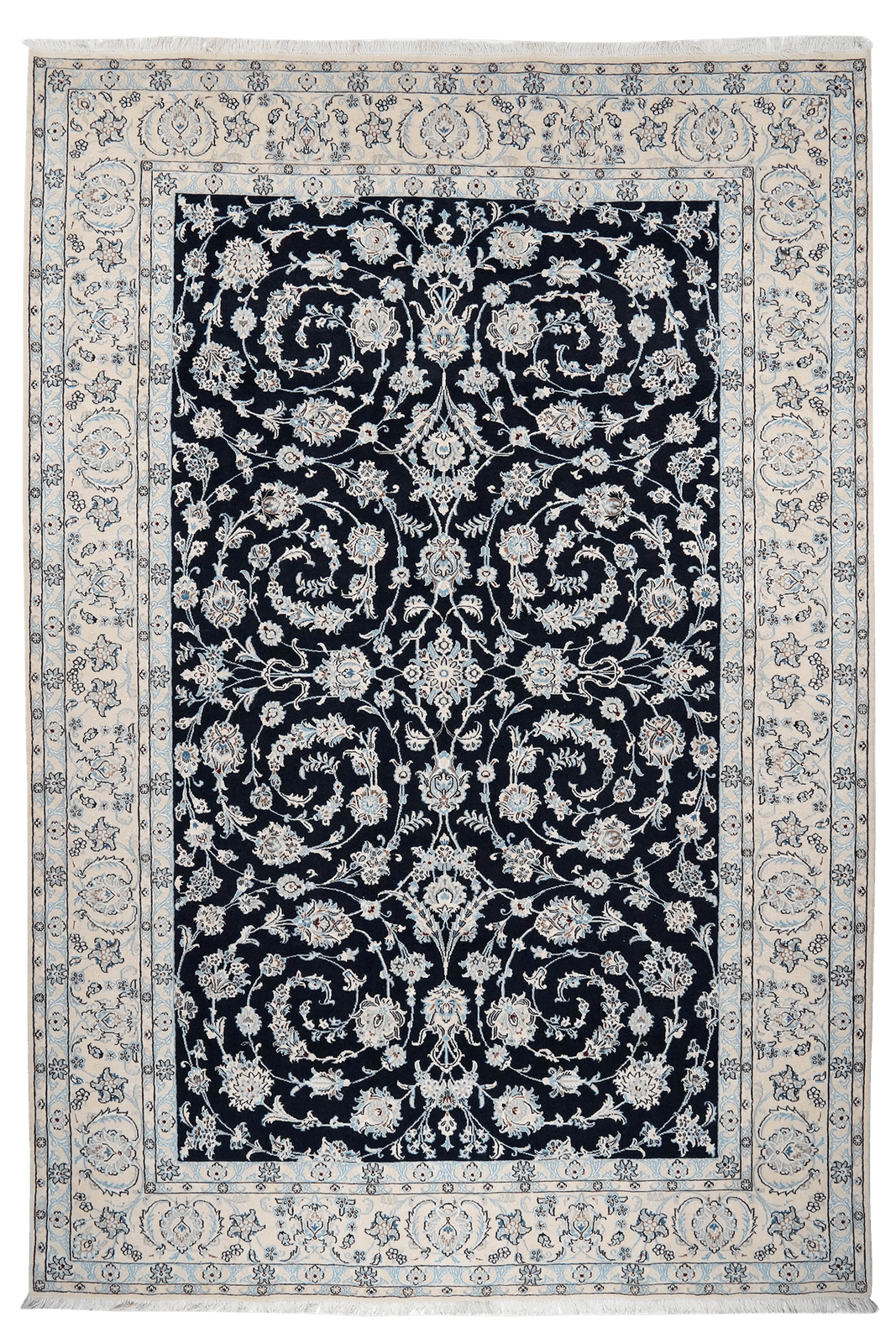 Nain 9La — Hand-knotted, 203x296 cm, Blue, 100% Virgin Wool | Main view