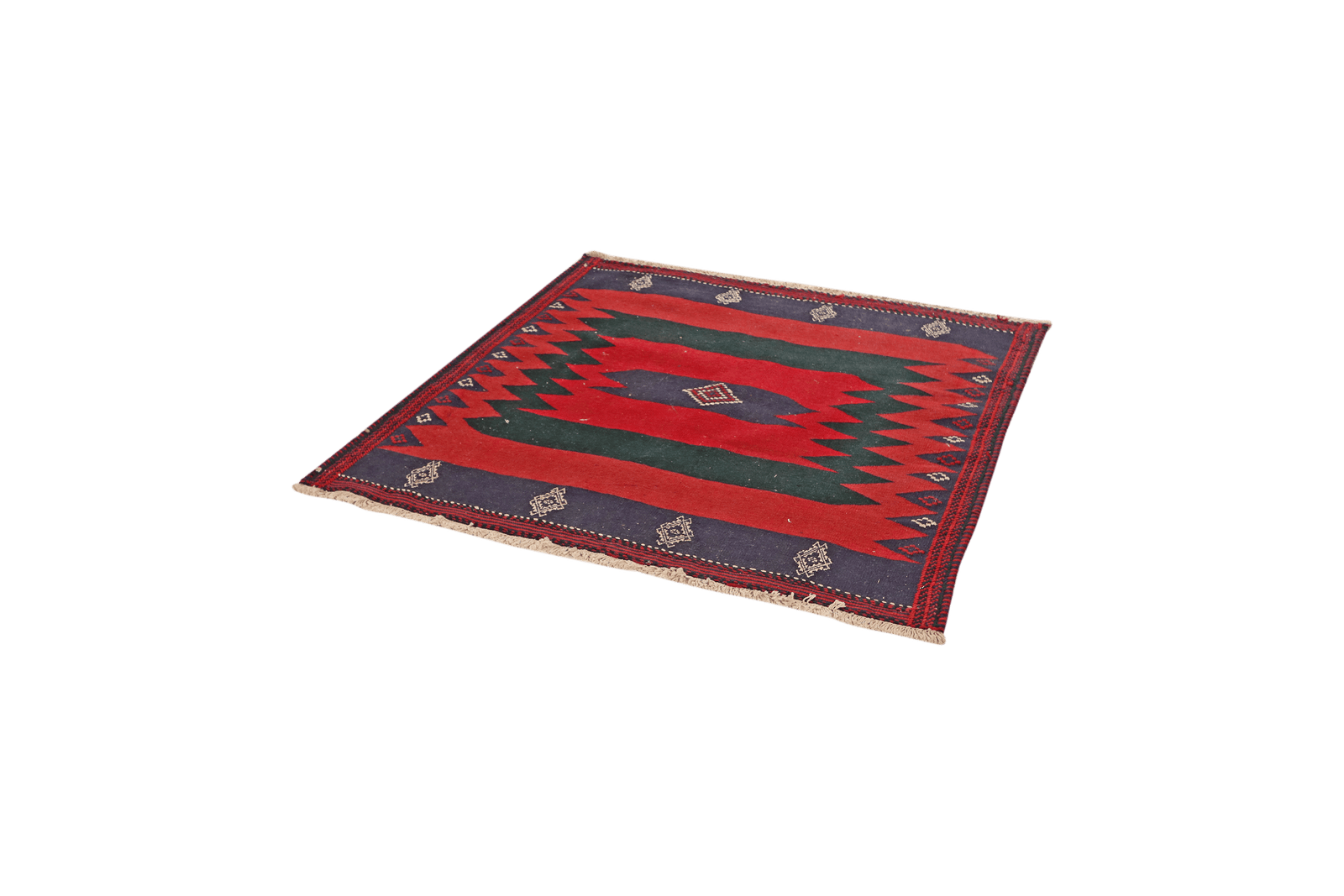 Sofreh Afshar — Handmade, 128x130 cm, Red, 100% Virgin Wool | View 5