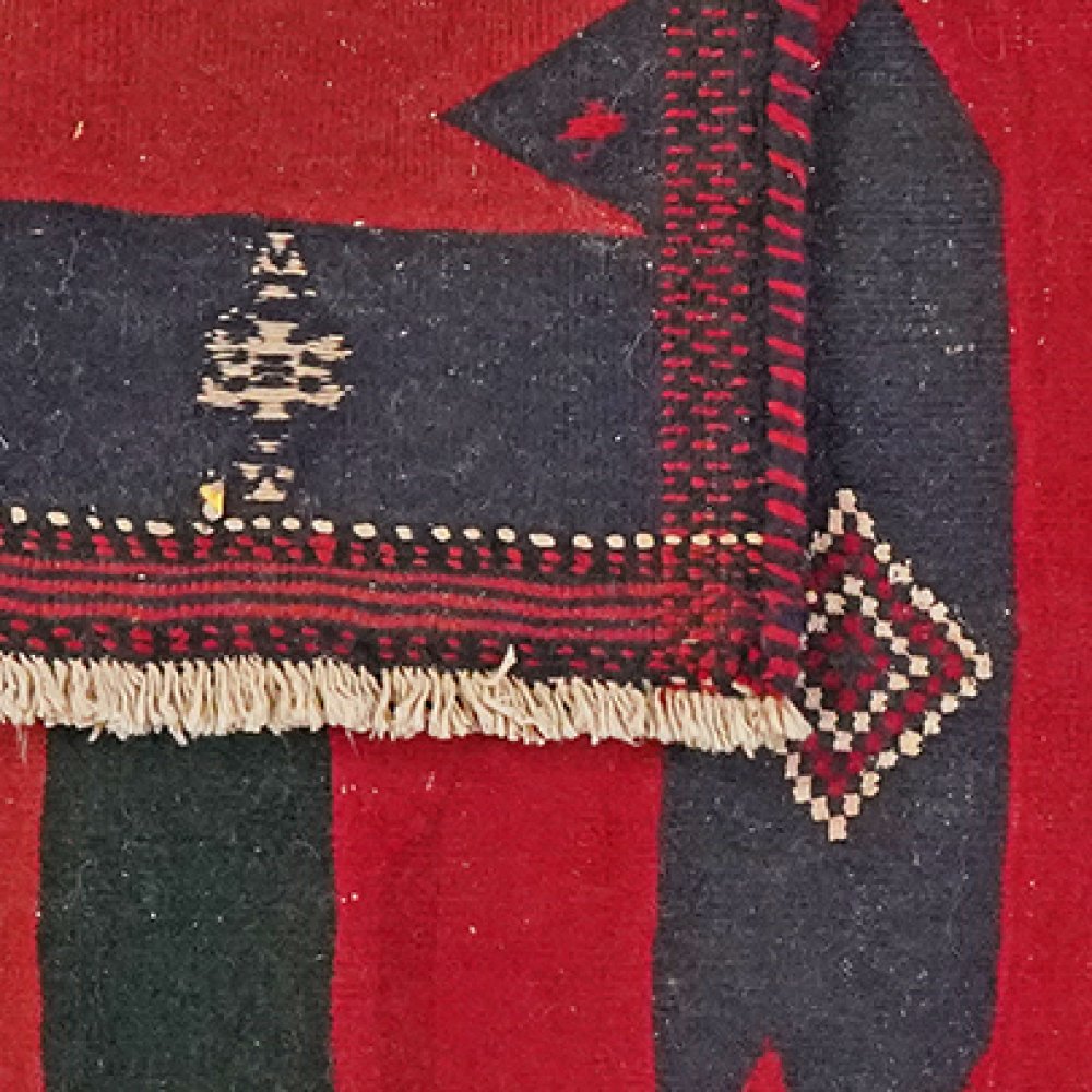 Sofreh Afshar — Handmade, 128x130 cm, Red, 100% Virgin Wool | View 6
