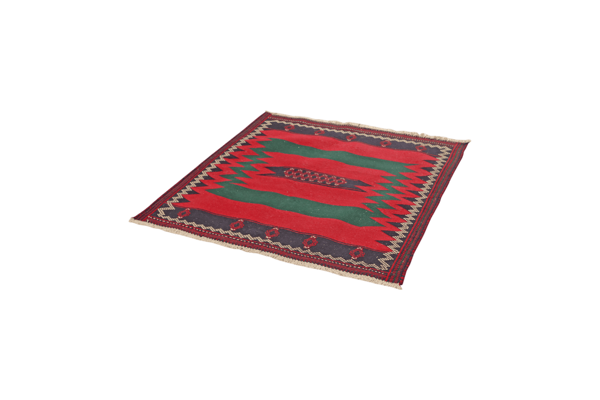 Sofreh Afshar — Handmade, 123x132 cm, Red, 100% Virgin Wool | View 5