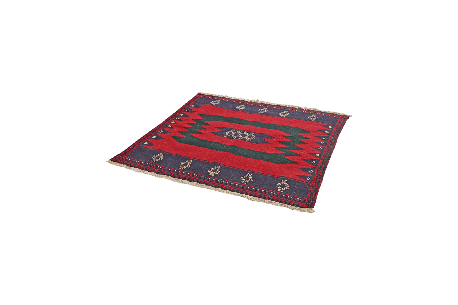 Sofreh Afshar — Handmade, 124x126 cm, Red, 100% Virgin Wool | View 5