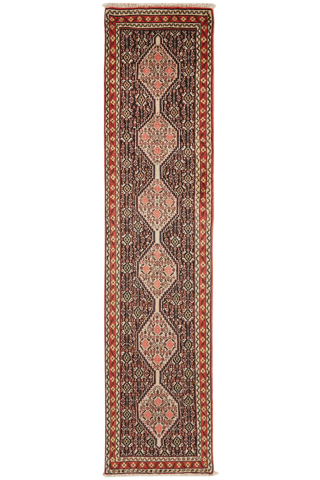 Senneh — Hand-knotted, 52x227 cm, Blue, 100% Virgin Wool | Main view