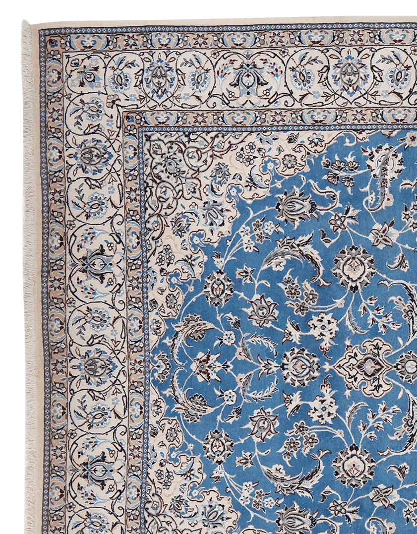 Nain 9La — Hand-knotted, 211x316 cm, Blue, 100% Virgin Wool | View 3